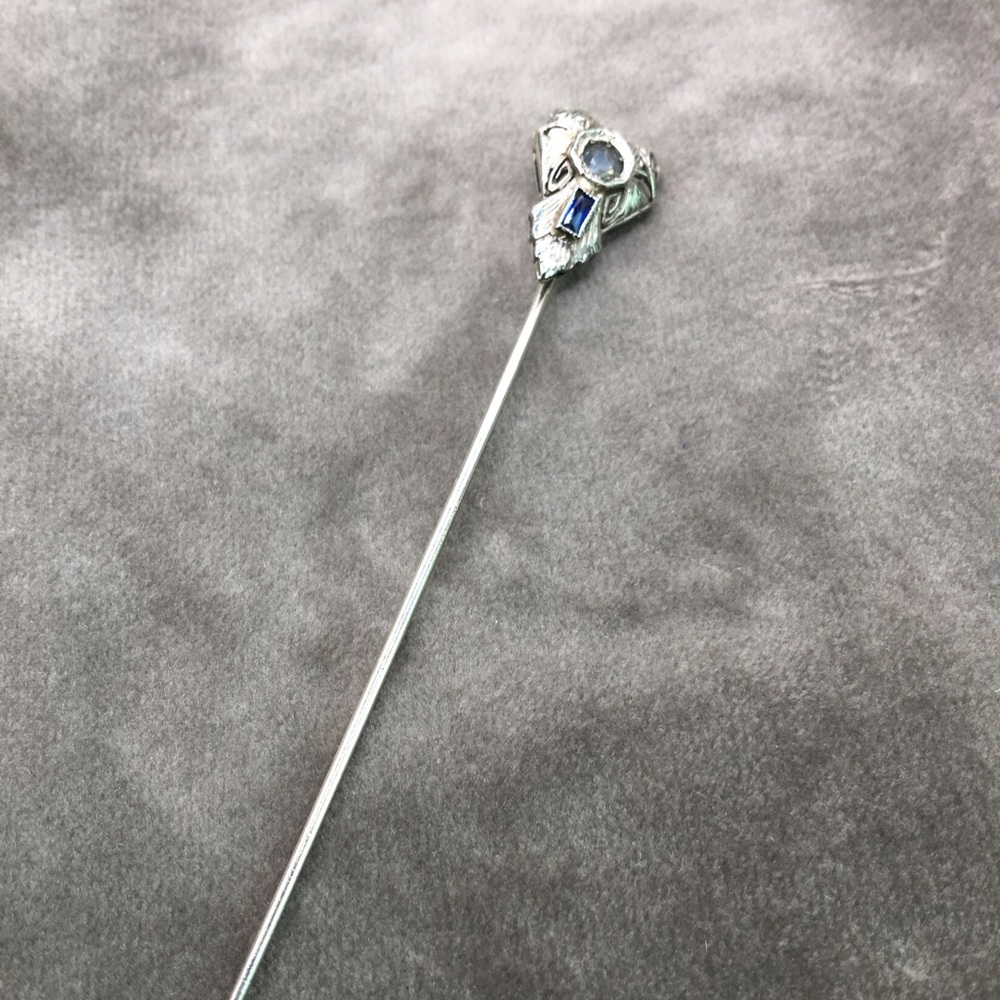 20k alexandrite Art Deco stick pin - Picture 5 of 11